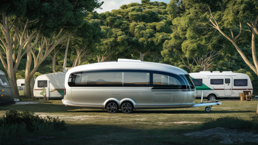 Karavaning | Cestování s obytným vozem nebo s karavanem 1 moderní caravan v kempingu, v lese