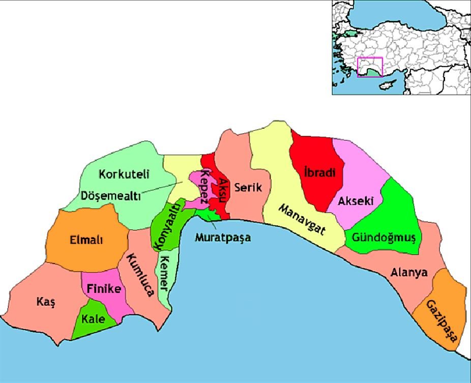 Co vidět a navštívit v Antalyi - Antalya - Travelianis.com 14 Mapa Antalye 2