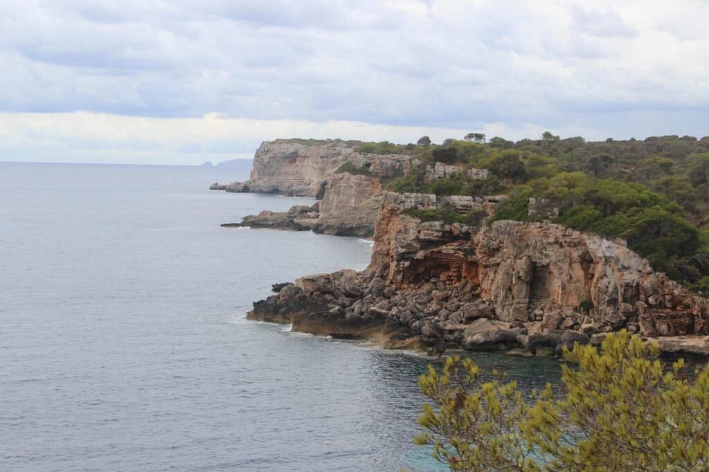 island, cliffs, coast, shore, seahore, ocean, islas baleares, mallorca, sierra tramontana