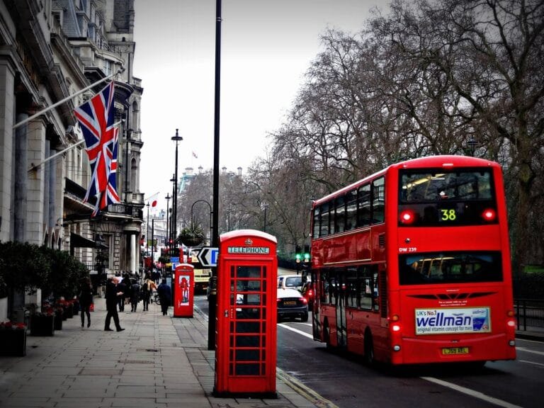 london, street, telephone