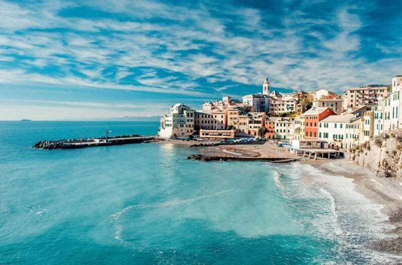 santorini, greece, ocean, town, coast, water, island, buildings, sea, wave,