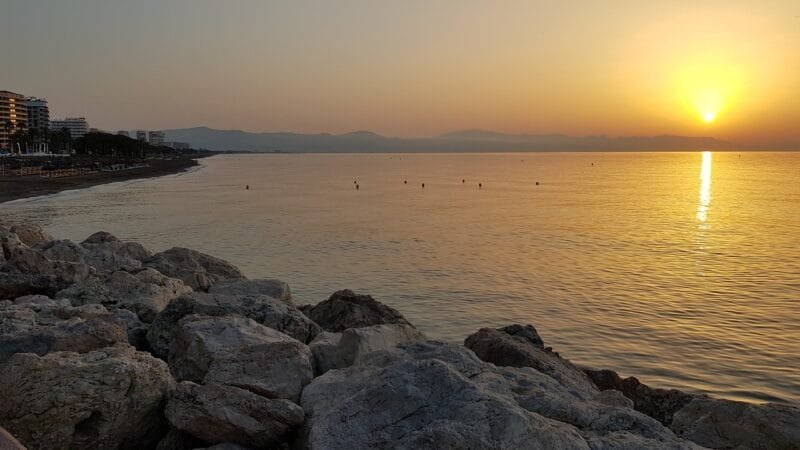 beach, sunset, outdoors