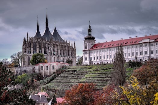 Explore the historic St. Barbara's Church and Jesuit College in Kutna Hora, Czechia.